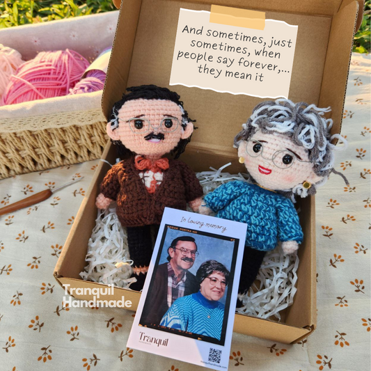 Tranquil - Personalized Couple Crochet Dolls (In Loving Memory Card)